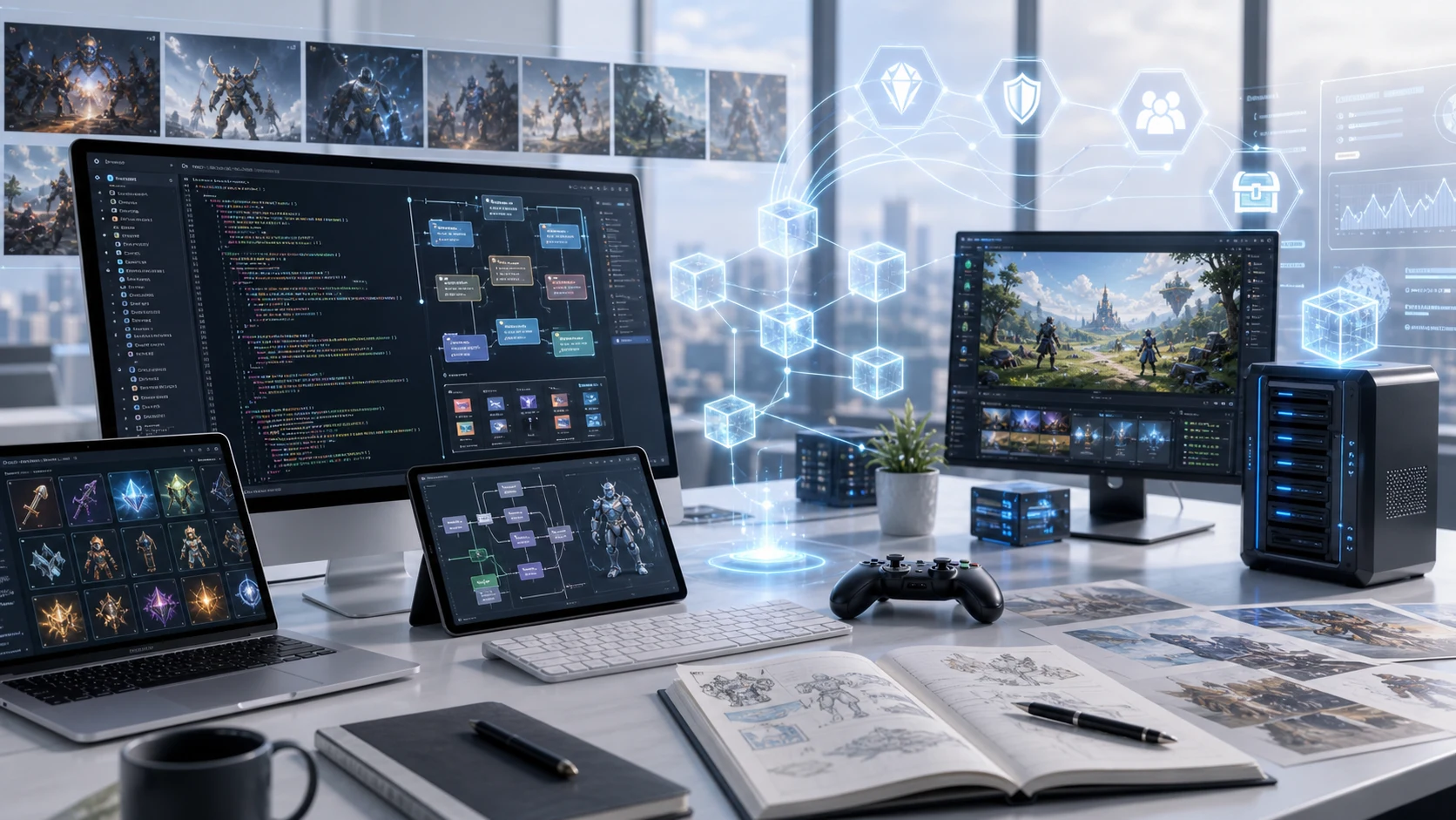 Realitalのブロックチェーンゲーム開発を表すイメージ