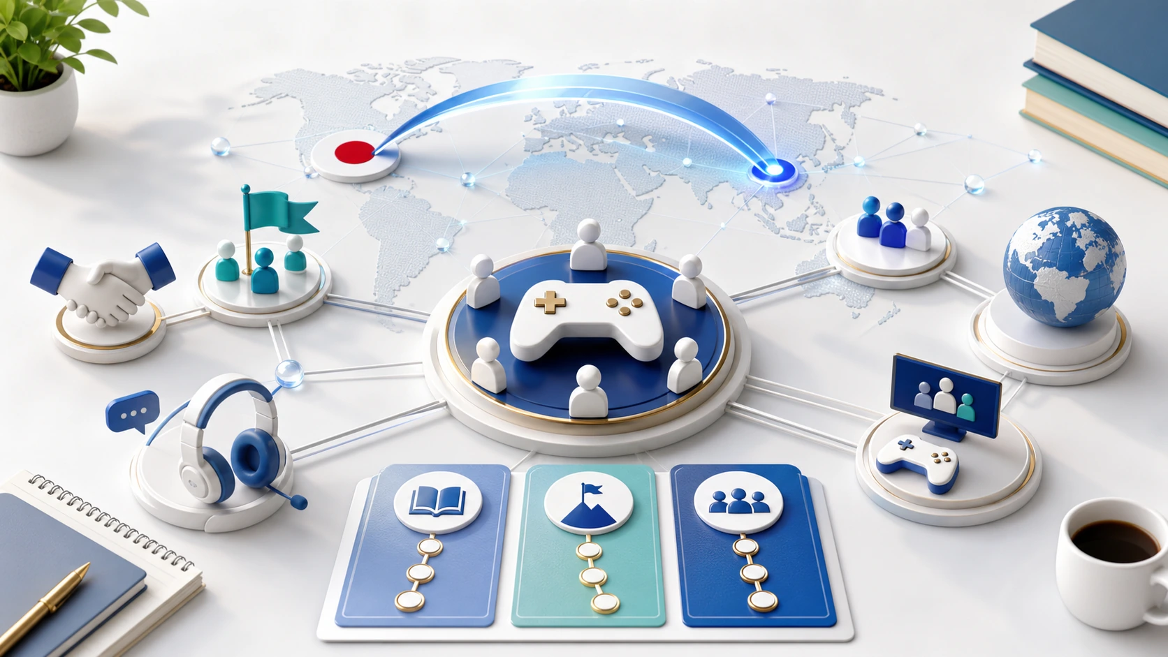 YGG Japanとグローバルゲームギルドの広がりを表すイメージ
