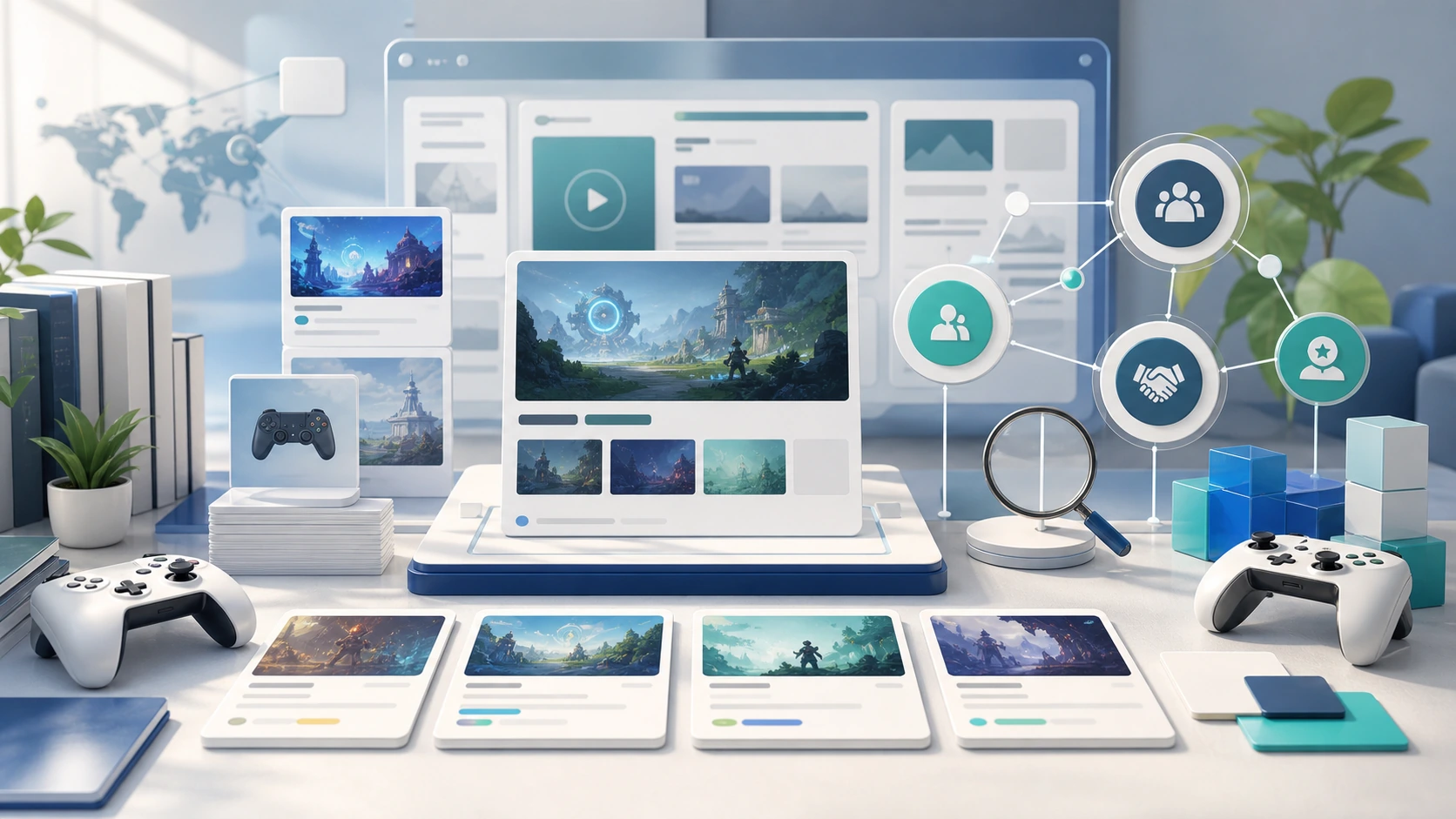 biz・CreaveのWeb3メディア事業とゲーム攻略Wiki運営を表すイメージ