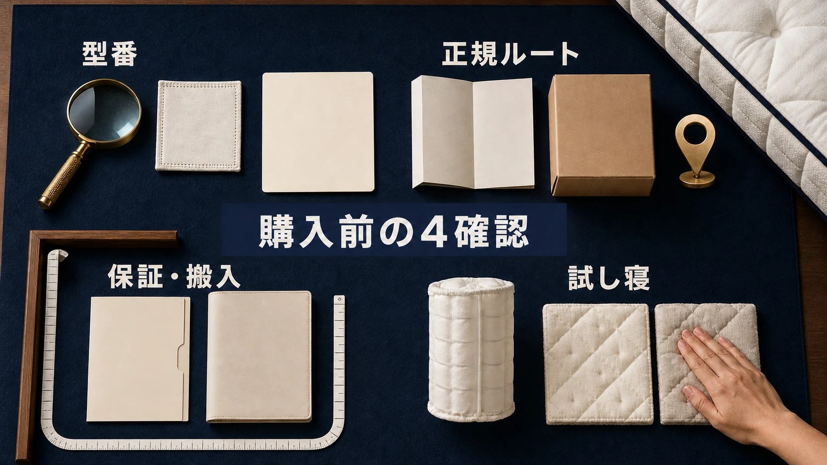 シモンズ購入前に型番、正規ルート、試し寝、保証と搬入経路を確認する画像